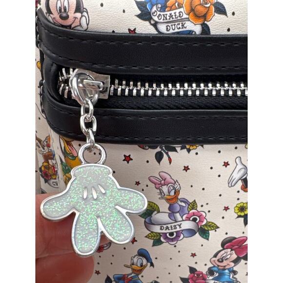 Loungefly Disney Mickey Mouse & Friends Tattoo Mini Black Cream Backpack NWT - Picture 4 of 11